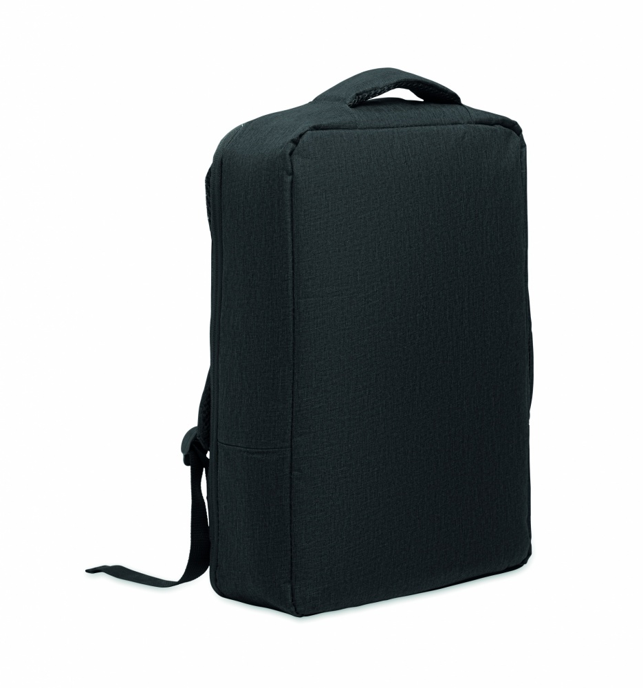 Logotrade promotional merchandise photo of: A safe 15-inch laptop backpack made of 300D RPET with a 210D RPET lining and customizable printing.