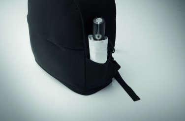 Logo trade promotional giveaway photo of: A 15-inch laptop backpack made of recycled pre-consumer cotton and recycled polyester with customizable printing.