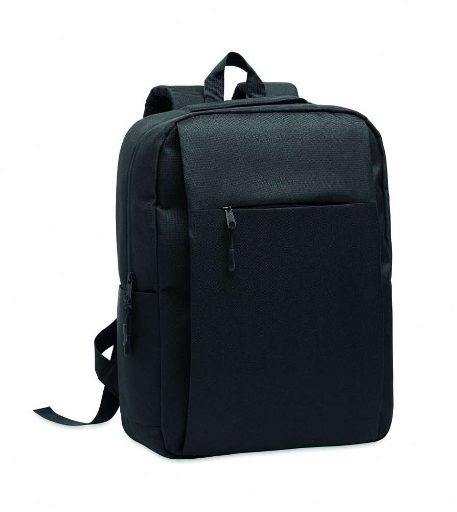 Logo trade promotional merchandise image of: Slim 15 inch laptop backpack made of 600D RPET polyester with a 210D lining and customizable printing