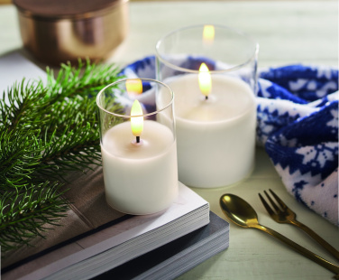 Logo trade promotional merchandise picture of: LED wax candle in glass holder