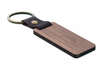 Logotrade advertising product picture of: Key ring in walnut and PU Kokkola