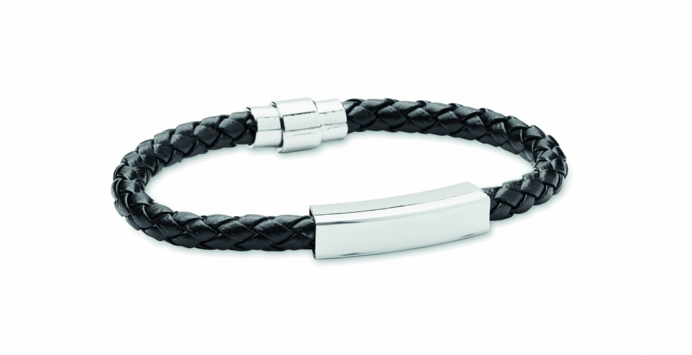Logo trade promotional giveaways picture of: Braided faux leather bracelet