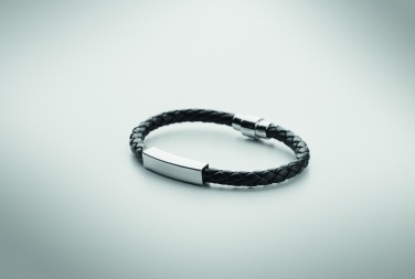 Logo trade promotional item photo of: Braided faux leather bracelet