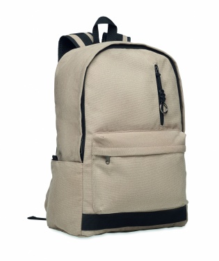 Logo trade advertising products picture of: A 15-inch laptop backpack made of recycled pre-consumer cotton with customizable printing