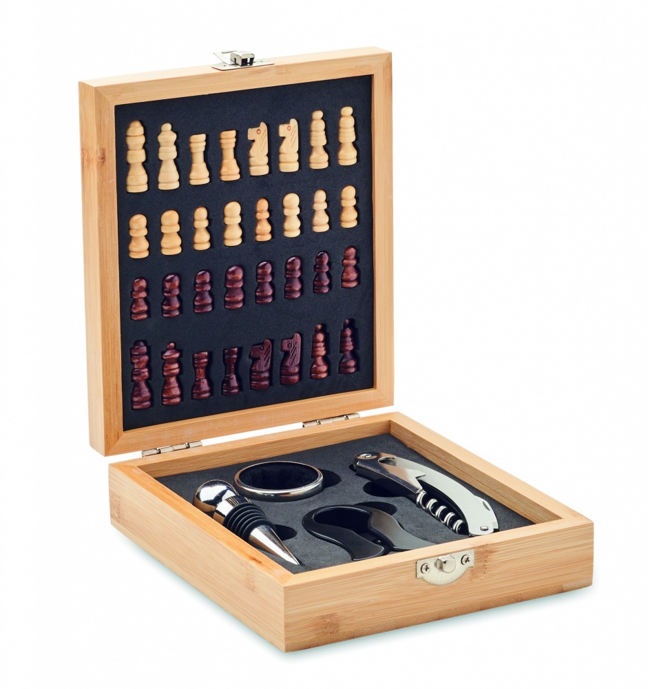 Logo trade promotional merchandise photo of: Chess board wine set