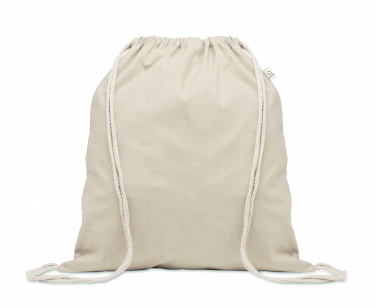 Logo trade promotional giveaway photo of: Recycled cotton drawstring bag