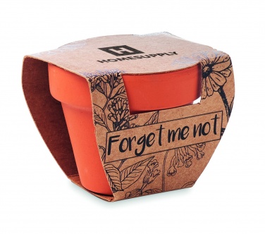 Logo trade business gifts image of: Terracotta pot 'forget me not'