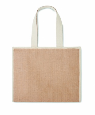 Logo trade advertising products picture of: Jute and canvas cooler bag
