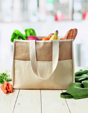 Logotrade promotional gift picture of: Jute and canvas cooler bag