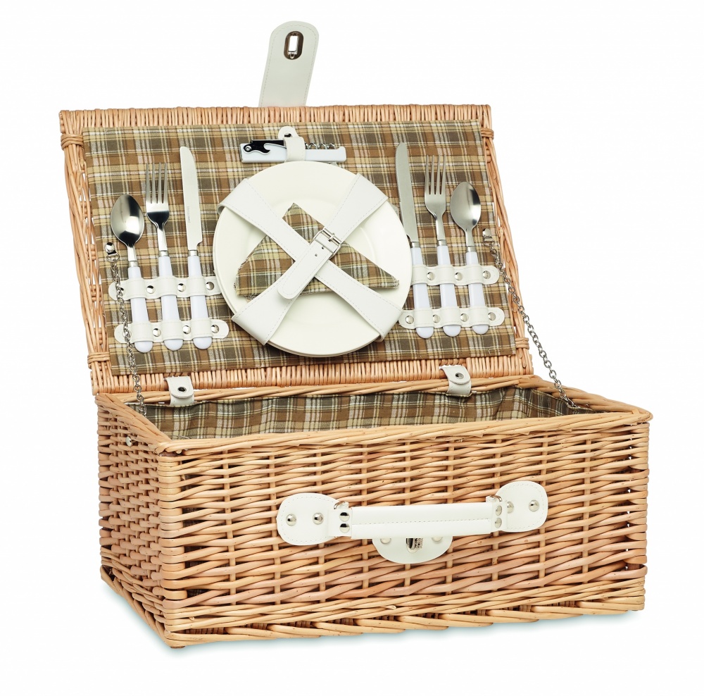 Logo trade corporate gift photo of: Wicker picnic basket 2 people