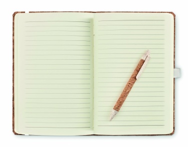Logo trade promotional giveaways image of: A5 cork notebook with pen