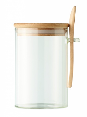 Logotrade advertising product image of: Glass jar with spoon 600 ml