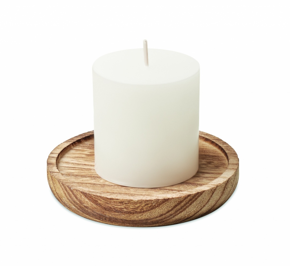 Logotrade promotional product image of: Candle on round wooden base