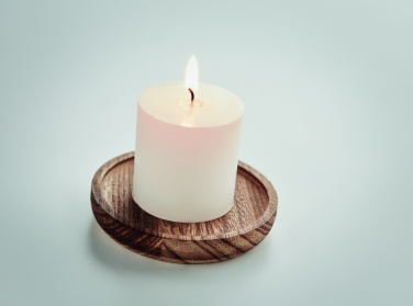 Logo trade promotional items image of: Candle on round wooden base
