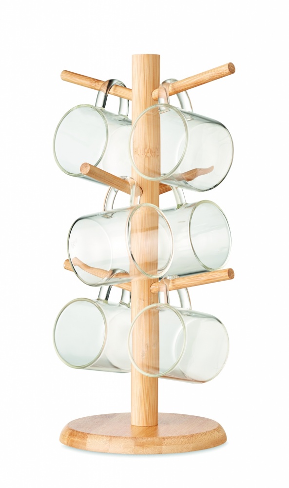 Logo trade promotional items image of: Bamboo cup set holder