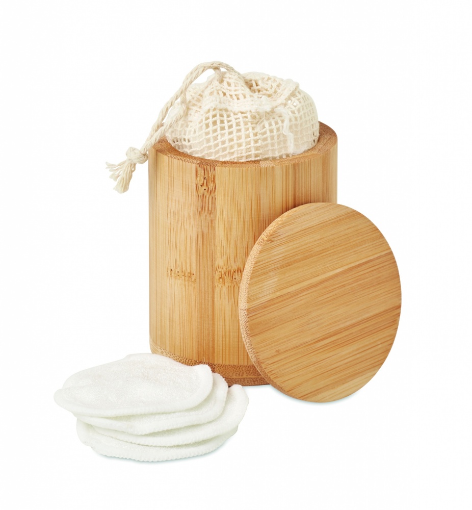 Logo trade business gifts image of: Bamboo fibre cleansing pad set