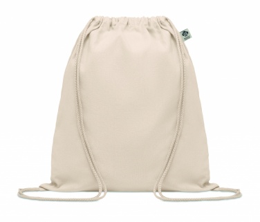 Logo trade promotional products image of: Organic cotton drawstring bag