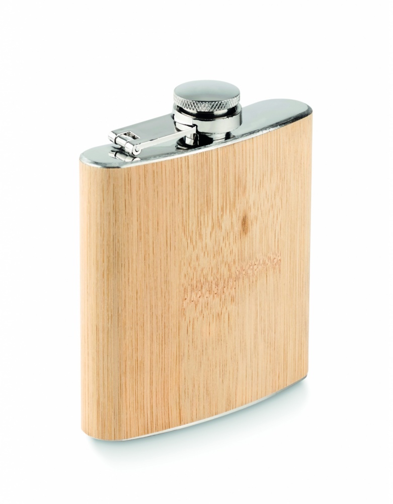 Logotrade promotional product picture of: Bamboo slim hip flask 170ml