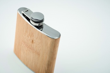 Logo trade corporate gift photo of: Bamboo slim hip flask 170ml