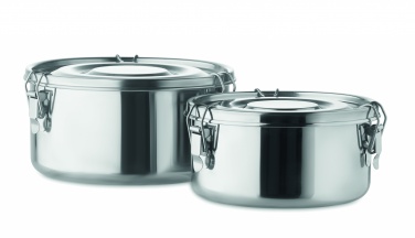 Logo trade advertising products image of: Set of 2 stainless steel boxes
