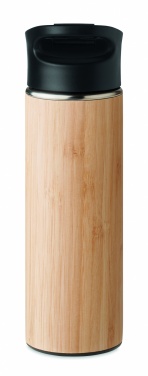 Logo trade corporate gifts picture of: Double wall bamboo flask 450ml
