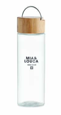 Logotrade promotional gift image of: Glass bottle 500ml bamboo lid