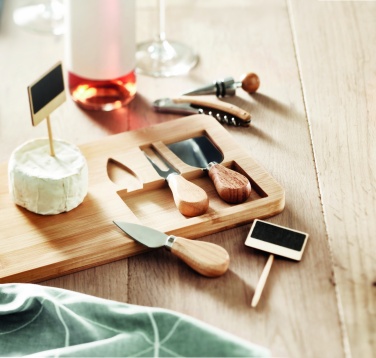 Logotrade promotional merchandise picture of: Bamboo Cheese board set Leipzig
