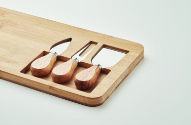 Logo trade promotional products image of: Bamboo Cheese board set Leipzig