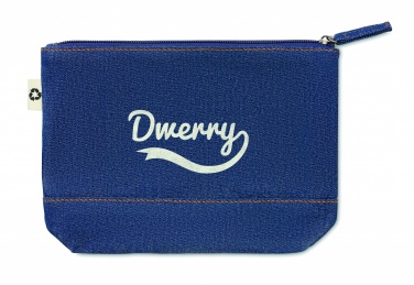 Logo trade advertising products picture of: Recycled denim cosmetic pouch