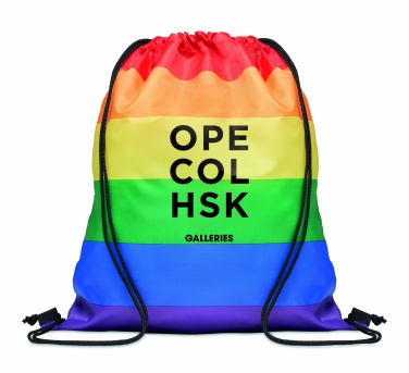 Logo trade corporate gifts image of: Rainbow RPET drawstring bag
