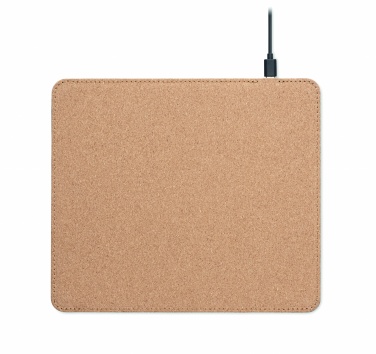 Logo trade promotional products image of: Cork mouse mat charger 15W