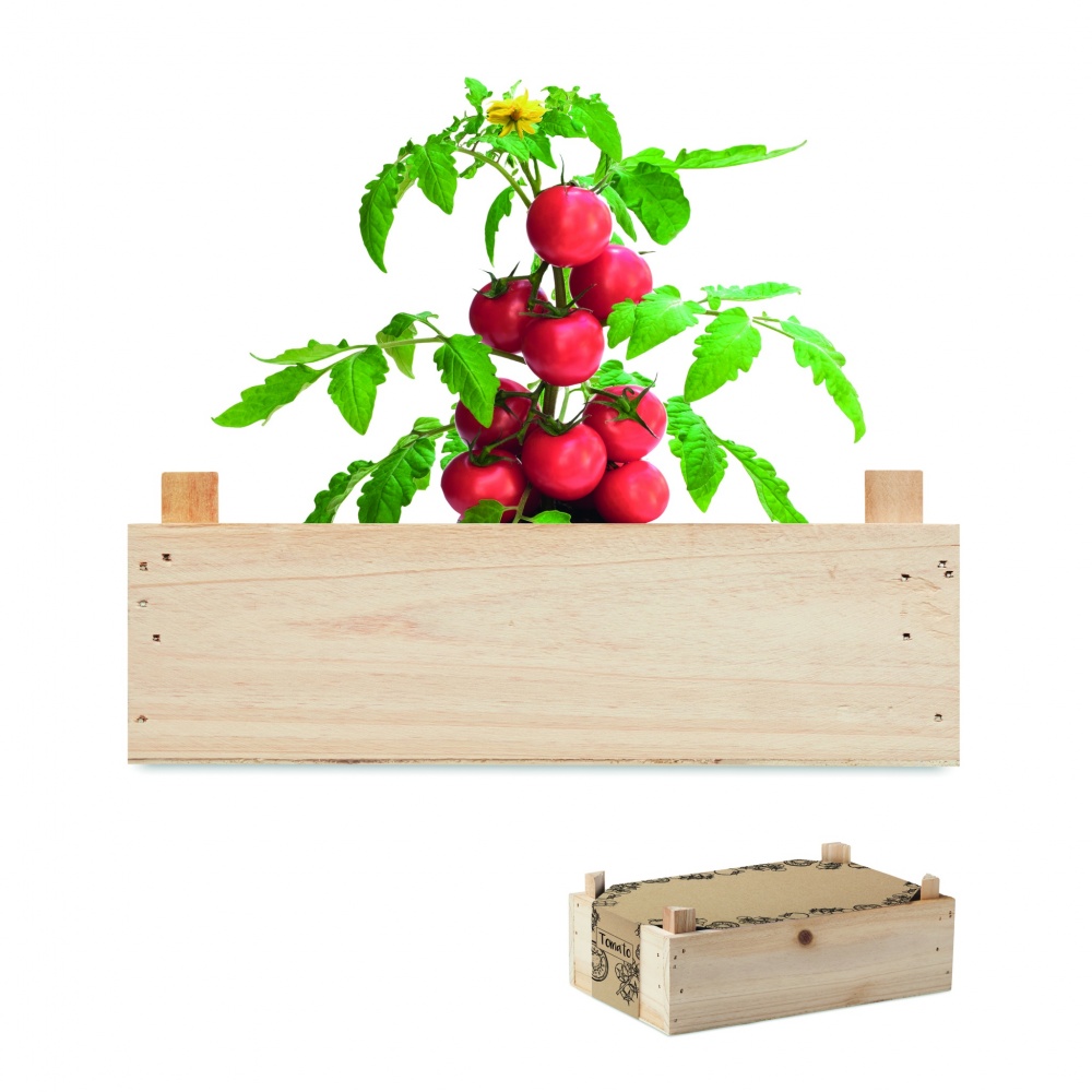 Logotrade promotional item image of: Tomato kit in wooden crate