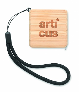 Logo trade advertising products picture of: Measuring tape in bamboo 1m