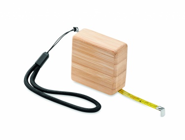 Logo trade promotional merchandise photo of: Measuring tape in bamboo 1m