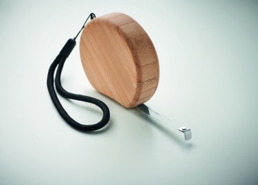 Logo trade promotional merchandise picture of: Measuring tape in bamboo 2m