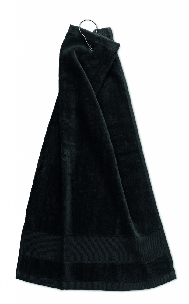 Logo trade promotional gift photo of: Cotton golf towel with hanger