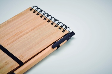 Logotrade promotional product image of: A6 bamboo notepad with pen SONORABAM