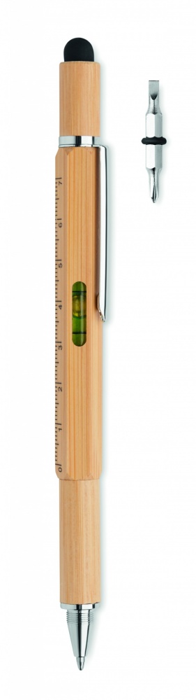 Logotrade corporate gift image of: Spirit level pen in bamboo