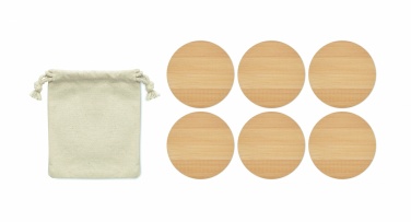 Logotrade business gift image of: Set of 6 bamboo coasters