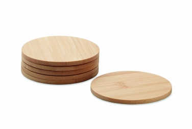Logo trade corporate gift photo of: Set of 6 bamboo coasters