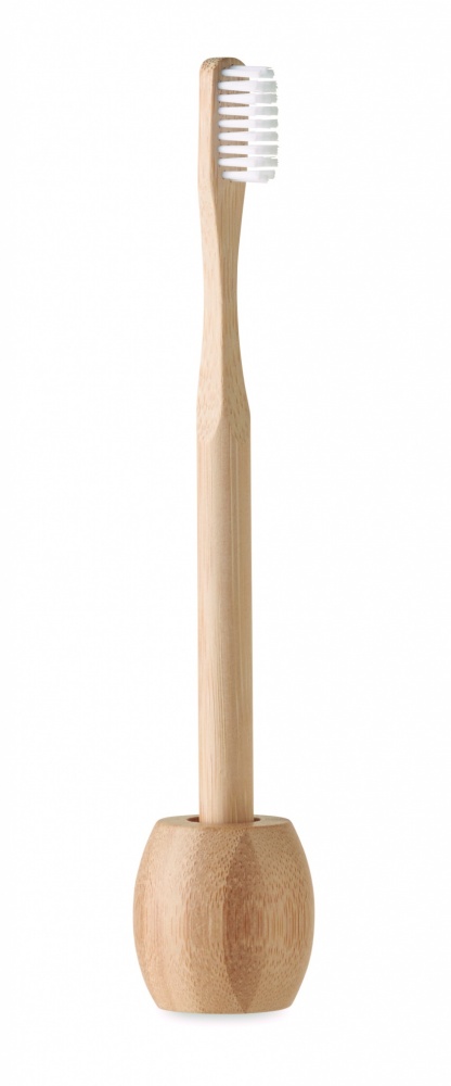 Logotrade promotional giveaway image of: Bamboo tooth brush with stand