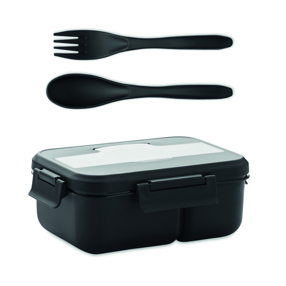 Logo trade promotional items picture of: Lunch box with cutlery in PP