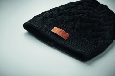 Logotrade advertising products photo of: Cable knit beanie in RPET