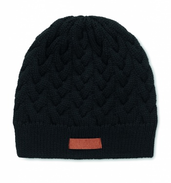 Logotrade promotional item image of: Cable knit beanie in RPET