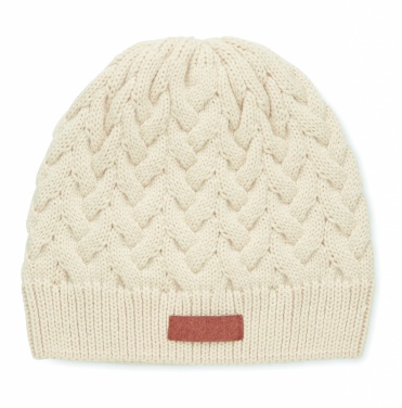 Logo trade promotional products picture of: Cable knit beanie in RPET