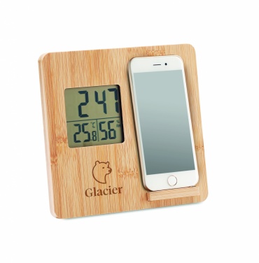 Logotrade corporate gift picture of: Bamboo weather station 10W