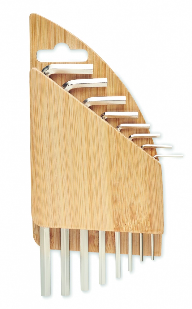 Logotrade promotional gift picture of: Hex key set in bamboo