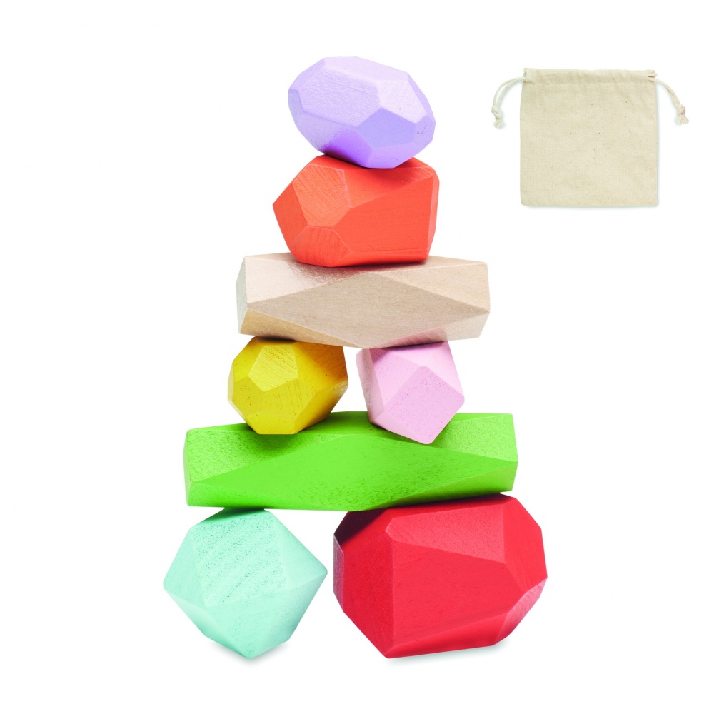 Logotrade promotional gift image of: 8 stacking wood rocks in pouch