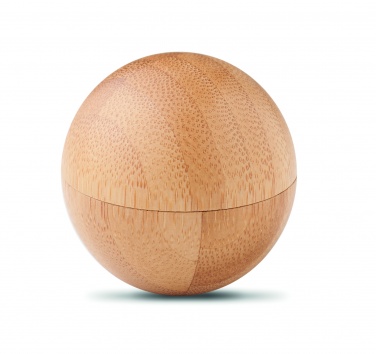 Logo trade corporate gift photo of: Lip balm in round bamboo case