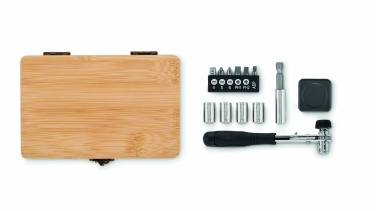 Logotrade business gifts photo of: 13 piece tool set, bamboo case